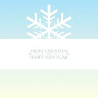 Merry Christmas and Happy New Year with snowflake minimal style greeting card template. vector