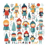 christmas people element object isolated background holiday design illustration generative Ai. photo