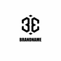 Modern logo of letters B and E or two numbers 3 and E. Suitable for businesses in the field of digital technology. vector