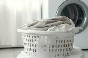 Laundry basket. Generate Ai photo