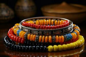 African Zulu traditional accessories made of beads simplified and concise photo