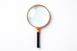 Isolated magnifying glass on white background photo