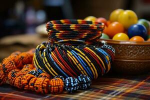 africano zulú tradicional accesorios hecho de rosario simplificado y conciso foto