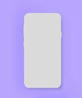 Modern mobile phone with blank screen. 3d vector banner template with copy space