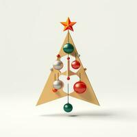 Christmas tree toy minimalist style, Christmas flat geometric style high quality ai generated image photo