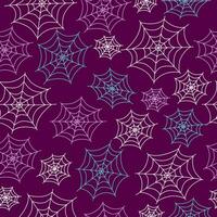 Spider web. Vector seamless pattern. Pattern Halloween symbols in doodle style. Traditional holiday images. Design for textiles, packaging, Isolated background.