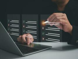 Checklist and filling survey form online. Document management system, DMS. Assessment form. Quality control and accuracy Check photo