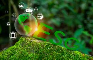 ESG concept for environment, society and governance in sustainable. business responsible environmental. photo