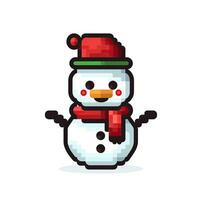 Simple cartoon pixel art Christmas Snowman high quality ai generated image photo
