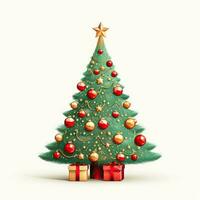 Christmas tree retro style white background high quality ai generated image photo