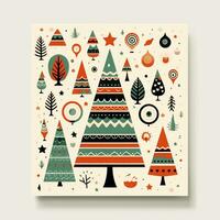 Christmas tree retro style white background high quality ai generated image photo