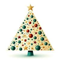 Christmas tree retro style white background high quality ai generated image photo