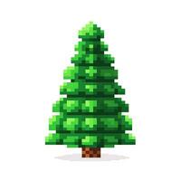 Simple cartoon pixel art Christmas tree high quality ai generated image photo