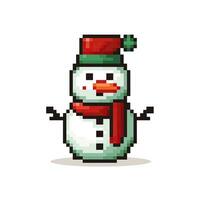 Simple cartoon pixel art Christmas Snowman high quality ai generated image photo