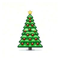 Simple cartoon pixel art Christmas tree high quality ai generated image photo