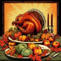 Thanksgiving background high quality ai generated image photo