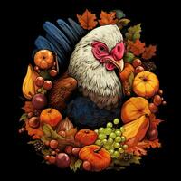 Thanksgiving background turkey animal high quality ai generated image photo