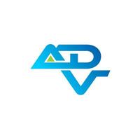letra adv logo vector ilustración