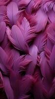 A tapestry of purple bird feathers for banners and book illustrations Vertical Mobile Wallpaper AI Generated photo