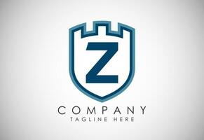 English Alphabet Z With Castle Logo Design Vector. Graphic Alphabet Symbol For Corporate Business vector