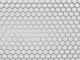 abstract 3d rendering of white cubes with hexagons. futuristic technology and design of futuristic surface pattern. photo