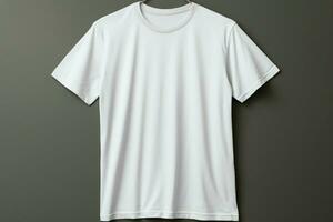 monocromo apelación gris fondo complementa blanco t camisas, atractivo personalizado adornos ai generado foto