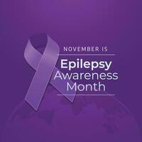 National Epilepsy Awareness Month design template good for celebration usage. purple ribbon design template. ribbon vector design. flat design. vector eps 10.