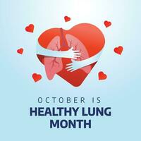 Healthy Lung Month design template good for celebration. Lung vector design. flat design. vector eps 10.