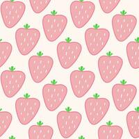 Seamless pattern with pink strawberries. Vector illustration. Summer background with berries. Trendy cute print.