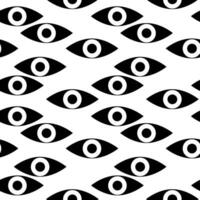 Seamless pattern with eyes. Abstract vector illustration. Monochrome background with black and white eyes.