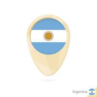 Map pointer with flag of Argentina. Orange abstract map icon. vector