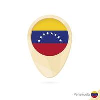 Map pointer with flag of Venezuela. Orange abstract map icon. vector