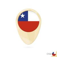 Map pointer with flag of Chile. Orange abstract map icon. vector