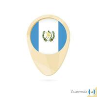 Map pointer with flag of Guatemala. Orange abstract map icon. vector