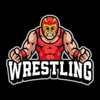 WRESTLING MAN TEMPLATE MASCOT LOGO vector