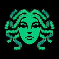 medusa película modelo logo diseño vector