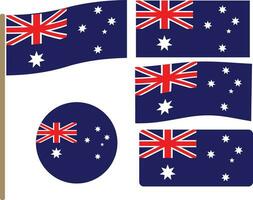 Australia país bandera icono conjunto vector