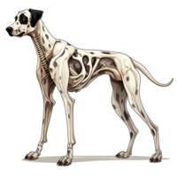 halloween skelett hund ai genererad png