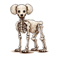 Víspera de Todos los Santos esqueleto perro ai generado png