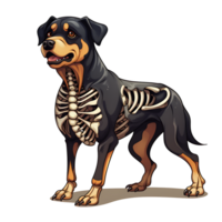 Halloween Skelett Hund ai generiert png