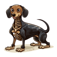 halloween skelett hund ai genererad png