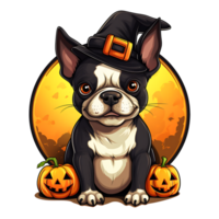 halloween hund ai genererad png