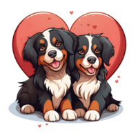 Valentine Couple of Dog AI Generated png