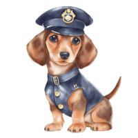 polis hund ClipArt png ai genererad