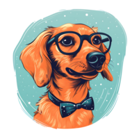 Retro Risograph Dog AI Generated png