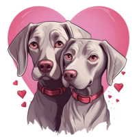 enamorado Pareja de perro ai generado png