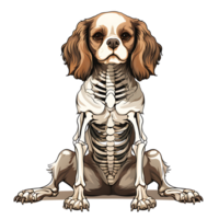 Halloween squelette chien ai généré png