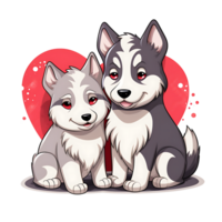 valentine par av hund ai genererad png