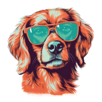 retro risografía perro ai generado png