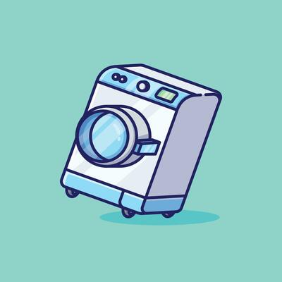 Washing machine simple cartoon vector illustration electronic devices concept icon isolated